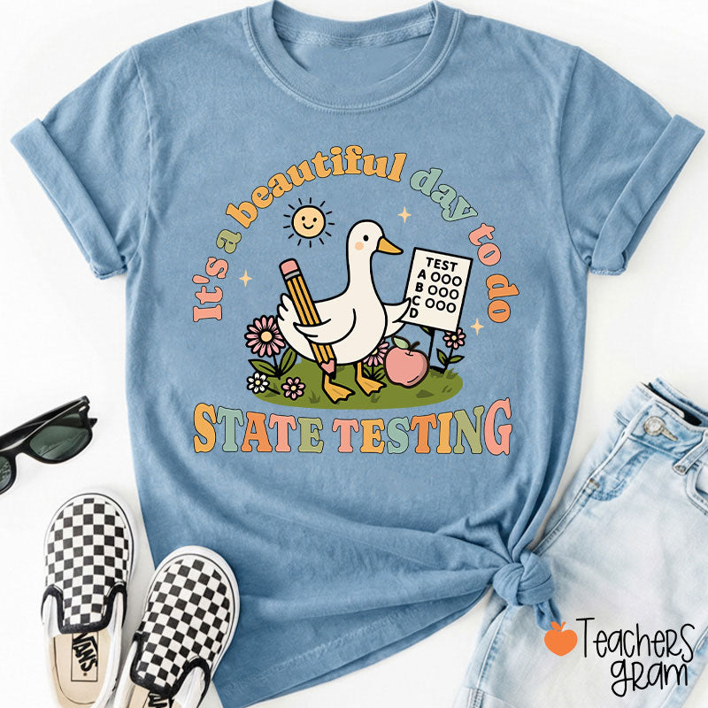 It's A Beautiful Day To Do State Testing Teacher T-Shirt