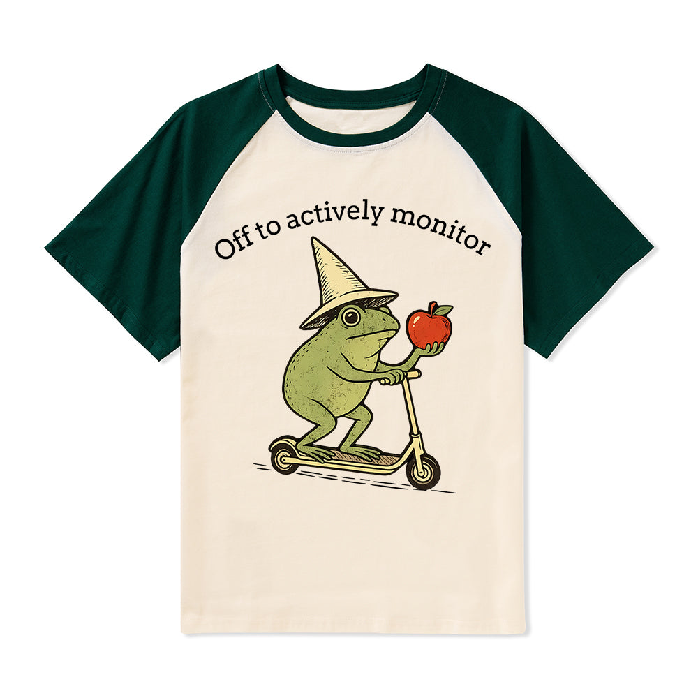 Off To Actively Monitor Teacher Raglan T-Shirt
